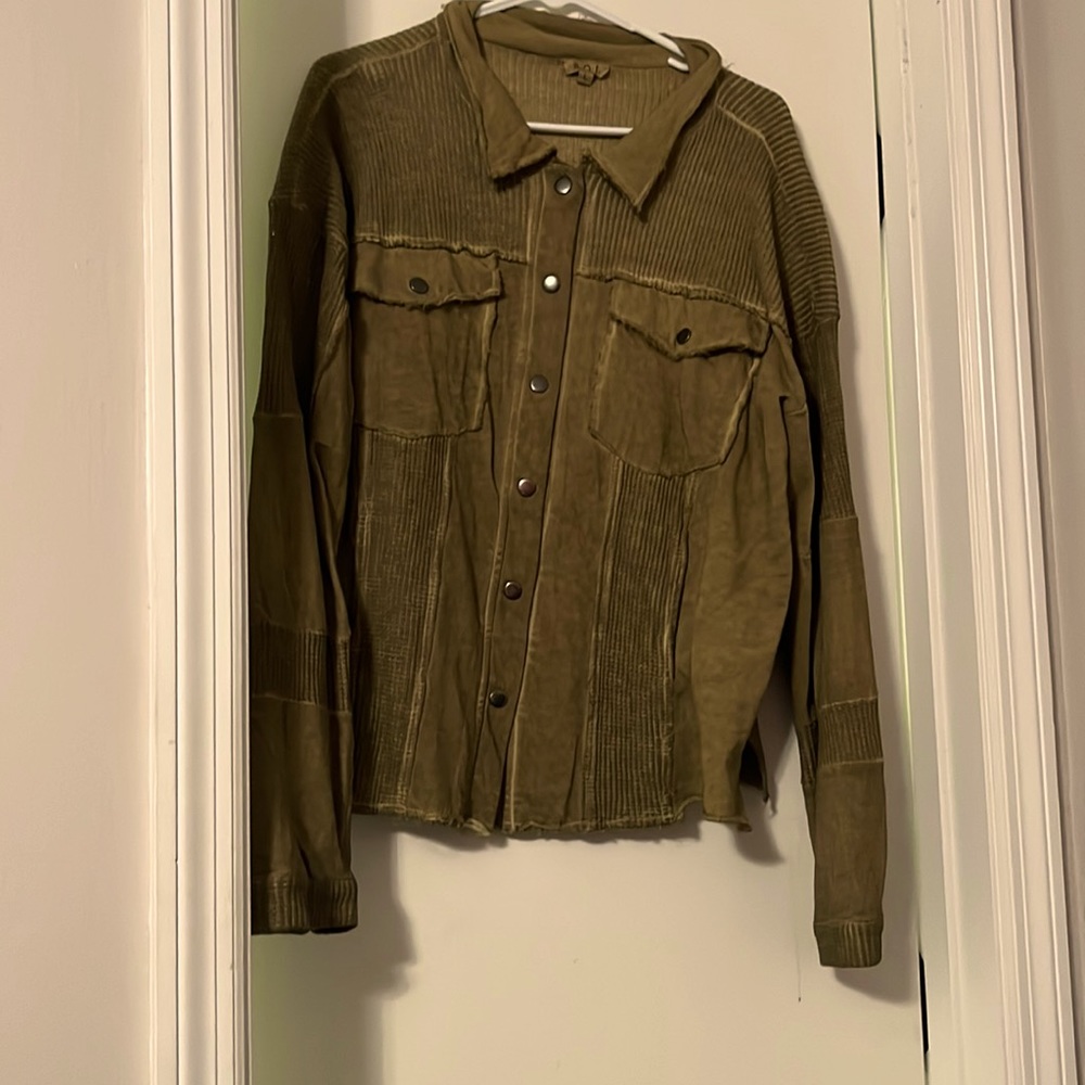 Olive green shacket